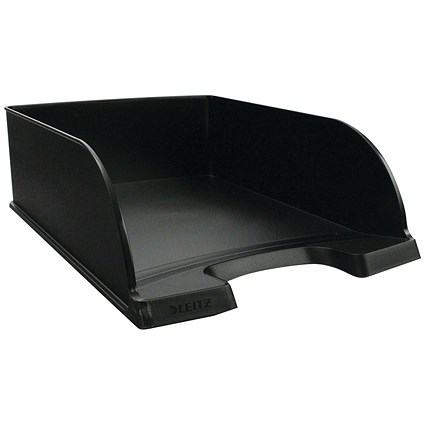 Leitz Letter Tray Plus, Deep-sided with 2 Label Positions, Black