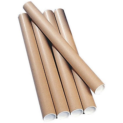 Postal Tubes, 890 x 76mm, Brown, Pack of 12