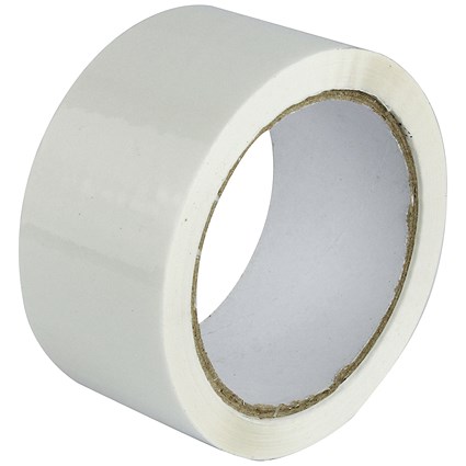 Everyday Polypropylene Tape, 50mm x 66m, White, Pack of 6