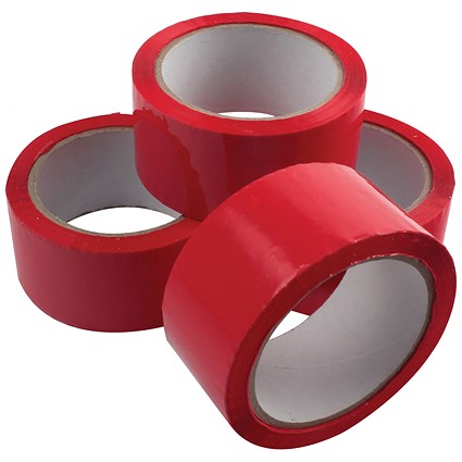 Polypropylene Tape 50mmx66m Red (Pack of 6) APPR-500066-LN