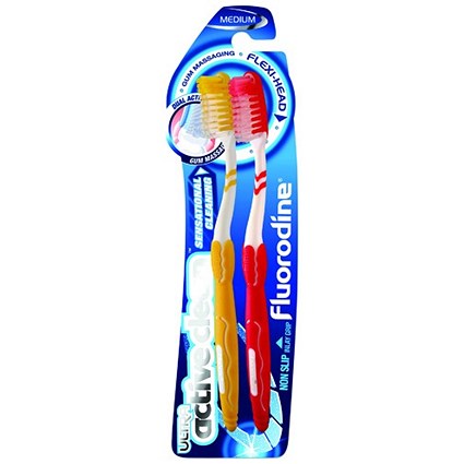 Fluorodine Ultra Active Clean Toothbrush Twinpack (Pack of 12)