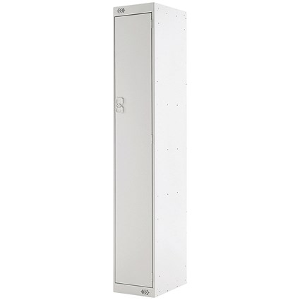 Single Compartment Locker, 300x300x1800mm, Light Grey Door