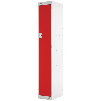 Single Compartment Locker, 300x300x1800mm, Red Door