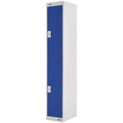 Two Compartment Locker, 300x300x1800mm, Blue Door