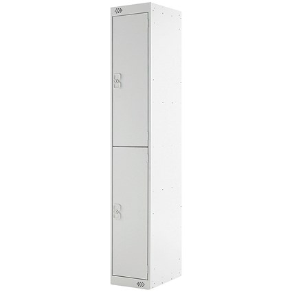Two Compartment Locker, 300x300x1800mm, Light Grey Door