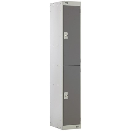Two Compartment Locker, 300x300x1800mm, Dark Grey Door
