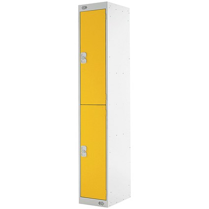 Two Compartment Locker, 300x300x1800mm, Yellow Door