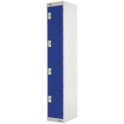 Four Compartment Locker 300x300x1800mm Blue Door