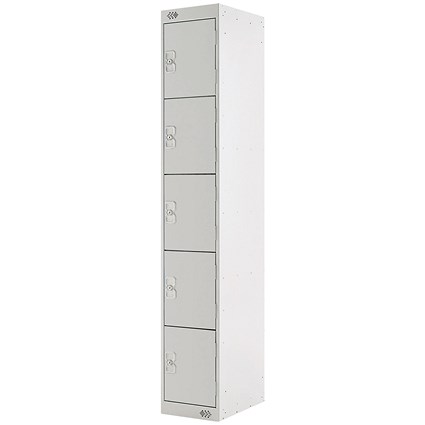 Five Compartment Locker 300x300x1800mm Light Grey Door