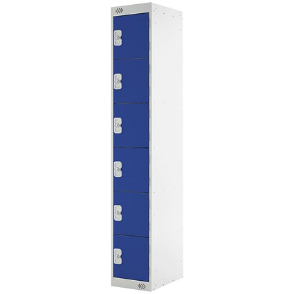 Six Compartment Locker 300x300x1800mm Blue Door
