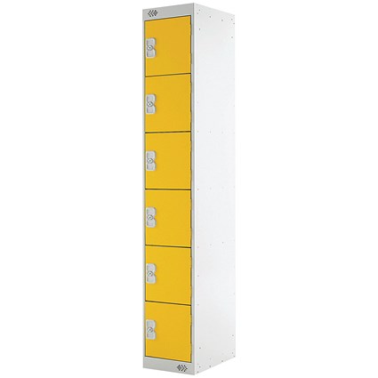 Six Compartment Locker 300x300x1800mm Yellow Door