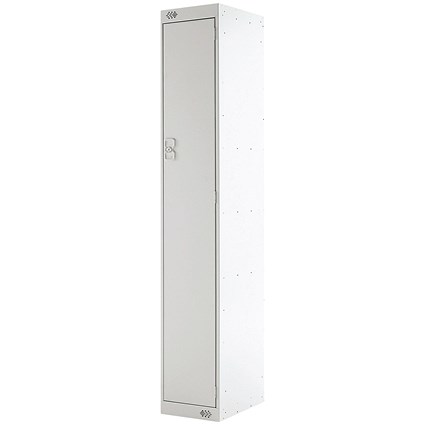 Single Compartment Locker, 300x450x1800mm, Light Grey Door