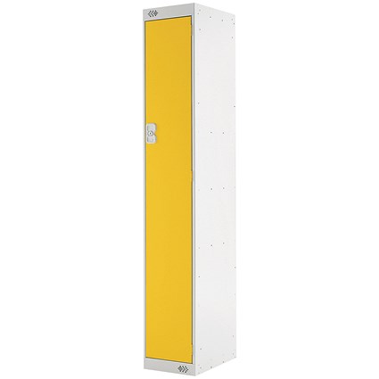 Single Compartment Locker, 300x450x1800mm, Yellow Door