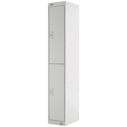 Two Compartment Locker, 300x450x1800mm, Light Grey Door