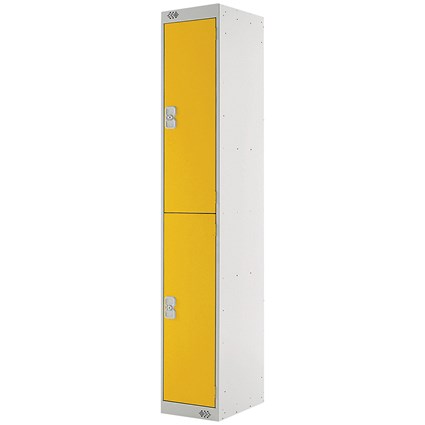 Two Compartment Locker 300x450x1800mm Yellow Door