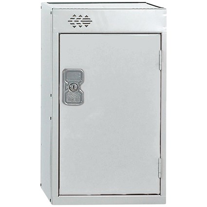 One Compartment Quarto Locker, 300x300x511mm, Light Grey Door