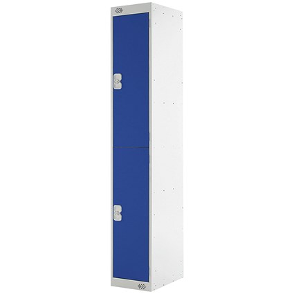 Express Standard Locker 2 Door 300x300x1800mm Light Grey/Blue