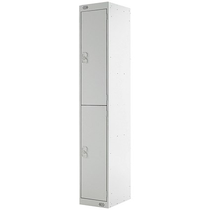 Express Standard Locker, 2 Door, 300x300x1800mm, Light Grey
