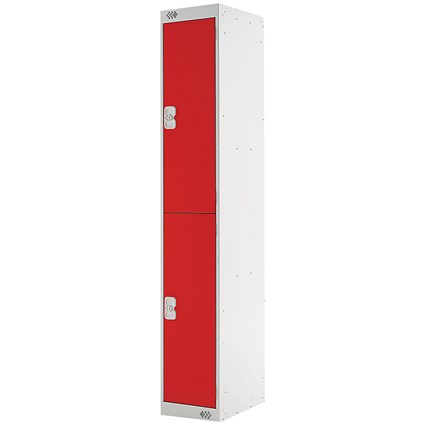 Express Standard Locker, 2 Door, 300x300x1800mm, Red Deep