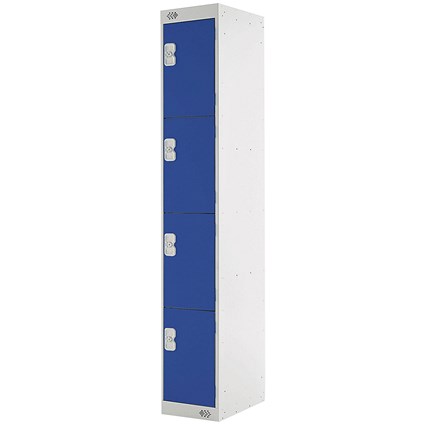 Four Compartment Express Standard Locker 300x300x1800mm Blue Door