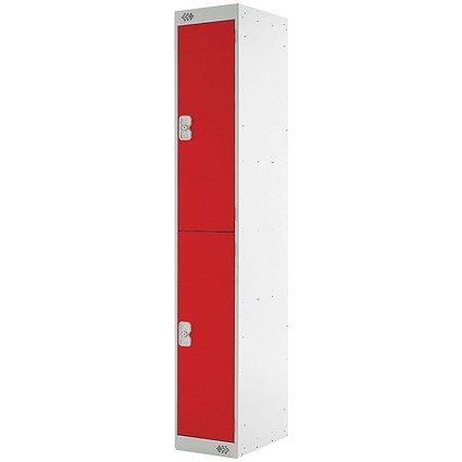 Two Compartment Express Standard Locker, 300x450x1800mm, Red Door