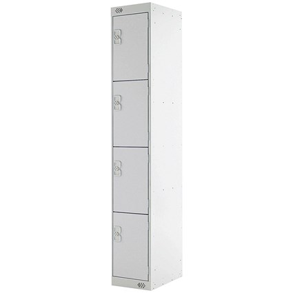 Four Compartment Express Standard Locker, 300x450x1800mm, Light Grey Door