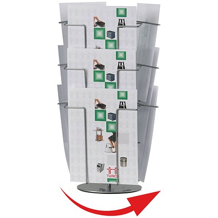 Twinco A4 9 Compartment Revolving Table Stand Twinco A4 9 Compartment Revolving Table Stand