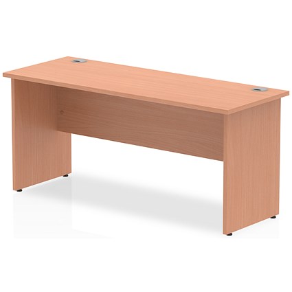 Impulse 1600mm Slim Rectangular Desk, Panel End Leg, Beech