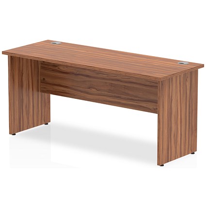 Impulse 1600mm Slim Rectangular Desk, Panel End Leg, Walnut Impulse 1600mm Slim Rectangular Desk, Panel End Leg, Walnut
