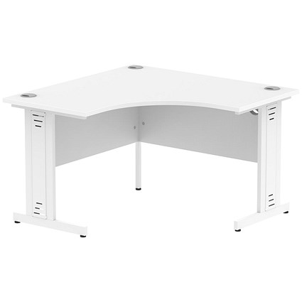 Impulse 1200mm Corner Desk, White Cable Managed Leg, White