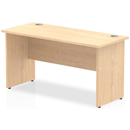 Impulse 1400mm Slim Rectangular Desk, Panel End Leg, Maple Impulse 1400mm Slim Rectangular Desk, Panel End Leg, Maple