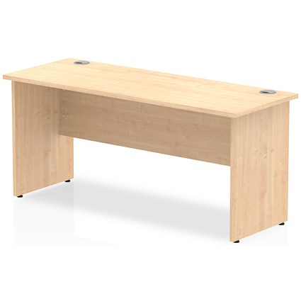 Impulse 1600mm Slim Rectangular Desk, Panel End Leg, Maple