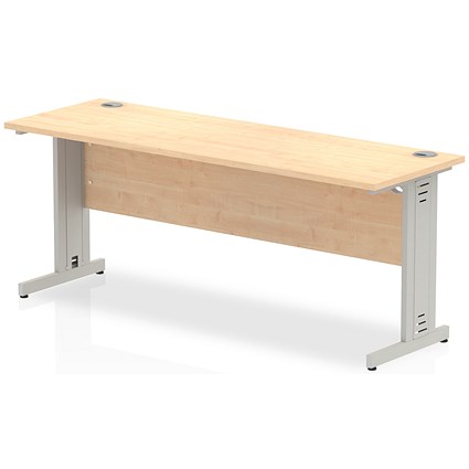 Impulse 1800mm Slim Rectangular Desk, Silver Cable Managed Leg, Maple Impulse 1800mm Slim Rectangular Desk, Silver Cable Managed Leg, Maple