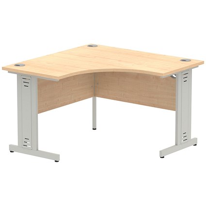 Impulse 1200mm Corner Desk, Silver Cable Managed Leg, Maple