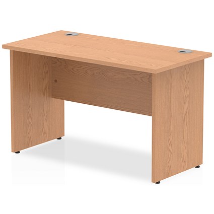 Impulse 1200mm Slim Rectangular Desk, Panel End Leg, Oak