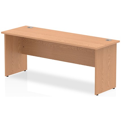 Impulse 1800mm Slim Rectangular Desk, Panel End Leg, Oak