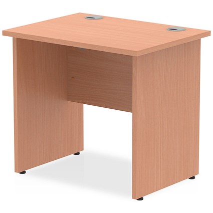 Impulse 800mm Slim Rectangular Desk, Panel End Leg, Beech