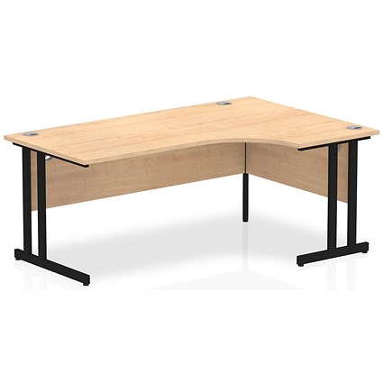 Impulse 1800mm Corner Desk, Right Hand, Black Cantilever Leg, Maple