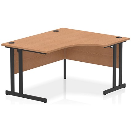 Impulse 1400mm Corner Desk, Right Hand, Black Cantilever Leg, Oak Impulse 1400mm Corner Desk, Right Hand, Black Cantilever Leg, Oak