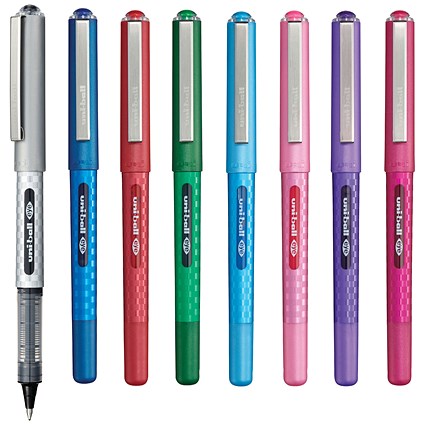 Uni-ball Eye UB157 Rollerball Pen, Med, 0.7mm Tip, 0.5mm Line, Assorted, Pack of 8