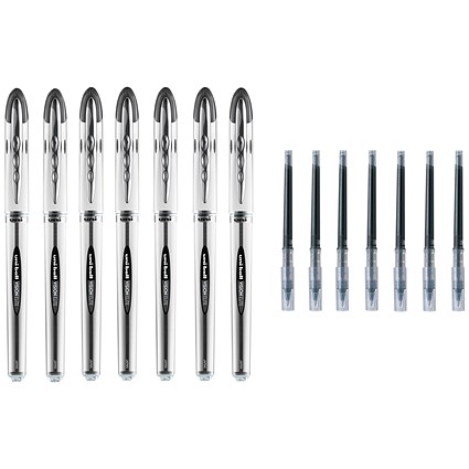 Uni-Ball Vision Elite UB200 7 Pen/7Refill Black (Pack of 14)