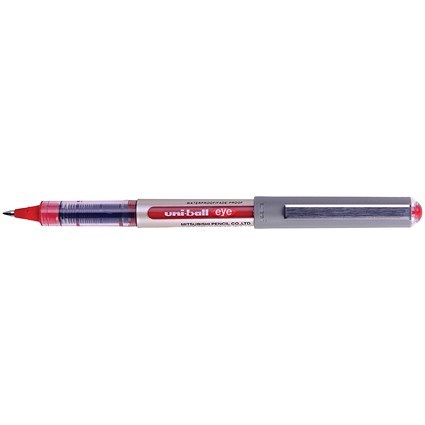 Uni-Ball Eye UB157 Rollerball Pen, Fine, 0.7mm Tip, 0.5mm Line, Red, Pack of 12