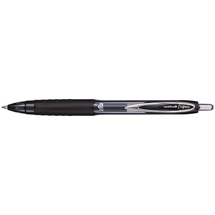 Uni-Ball Signo 207E Rollerball Gel Pen, Black, Pack of 12
