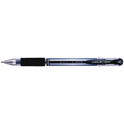 Uni-Ball UM151S SigNo Gel Rollerball, Comfort Grip, Black, Pack of 12