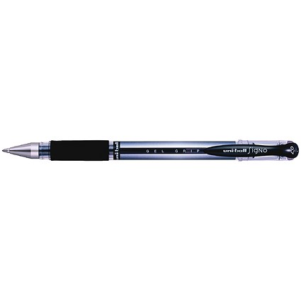 Uni-ball UM151S SigNo Gel Rollerball, Comfort Grip, Black, Pack of 12