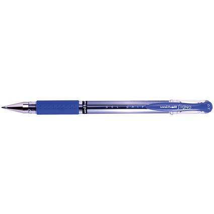 Uni-Ball UM151S SigNo Gel Rollerball, Comfort Grip, Blue, Pack of 12