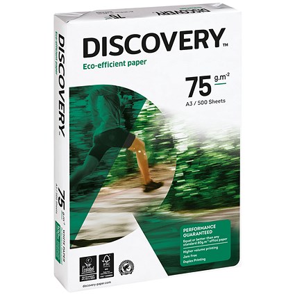 Discovery A3 Everyday Paper, White, 75gsm, Ream (500 Sheets) Discovery A3 Everyday Paper, White, 75gsm, Ream (500 Sheets)
