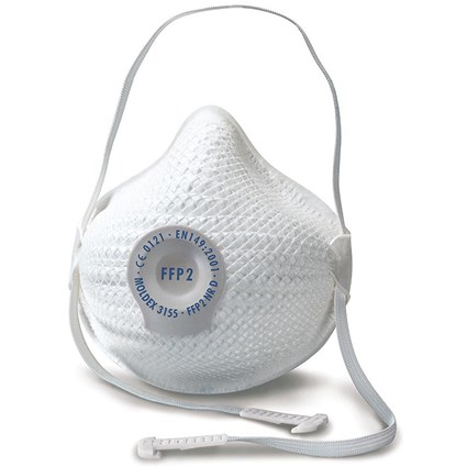 Moldex 3155 FFP2V Nr D Valved Mask, White, Pack of 10