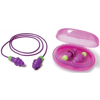 Moldex 6401 Rockets TPE Corded Earplugs, Pink & Green, Pack of 50