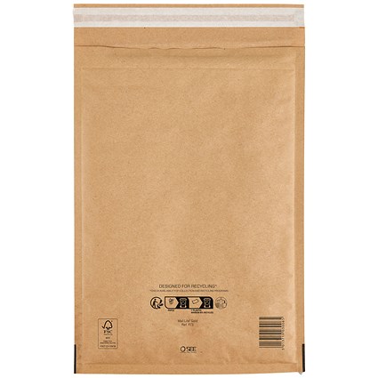 Sealed Air Bubble Lined Postal Bag, F3 220x330mm, Gold, Pack of 50